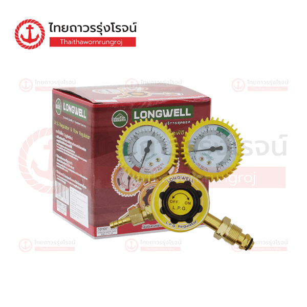 LONGWELL เกจ์แก๊ส LPG BRASS INLET NUT WITH RUBBER