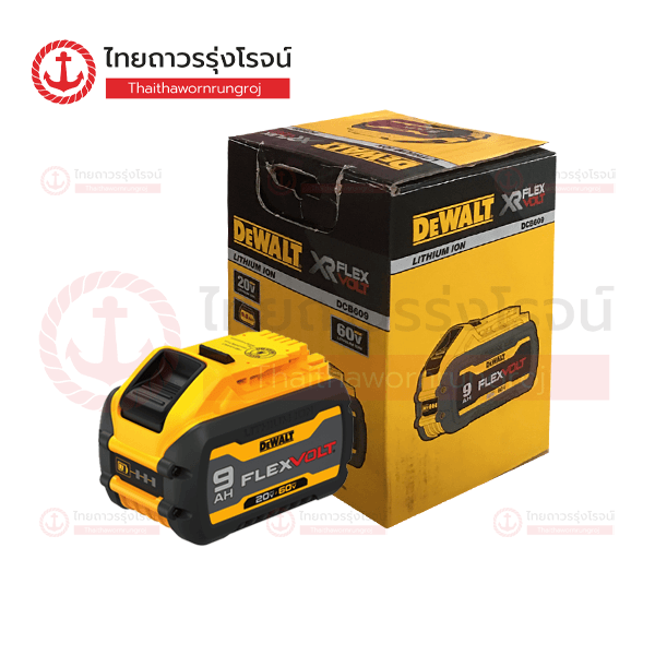 DEWALT แบตเตอรี่ LI-ION 60v 9.0ah DCB609-B1 กล่องกระดาษ